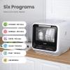 imageCOMFEE Countertop Dishwasher Portable Dishwasher with 6L Builtin Water Tank Mini Dishwasher with More Space Inside 7 Programs UV Hygieneampamp Auto Door Open for Apartments Dormsampamp RVs WhiteWhole Black