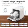 imageCOMFEE Countertop Dishwasher Portable Dishwasher with 6L Builtin Water Tank Mini Dishwasher with More Space Inside 7 Programs UV Hygieneampamp Auto Door Open for Apartments Dormsampamp RVs WhiteWhole White