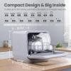 imageCOMFEE Countertop Dishwasher Portable Dishwasher with 6L Builtin Water Tank Mini Dishwasher with More Space Inside 7 Programs UV Hygieneampamp Auto Door Open for Apartments Dormsampamp RVs WhiteWhole Black
