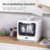 imageCOMFEE Countertop Dishwasher Portable Dishwasher with 6L Builtin Water Tank Mini Dishwasher with More Space Inside 7 Programs UV Hygieneampamp Auto Door Open for Apartments Dormsampamp RVs WhiteWhite