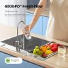 imageCOMFEE Reverse Osmosis System 400 GPD 151 Pure to Drain Tankless RO System NSF Standards TDS Reduction USA Tech Support Under Sink Water Filter System with Brushed Nickel FaucetRO for 400GDP