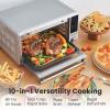 imageCOMFEE Toaster Oven Air Fryer FLASHWAVE UltraRapid Heat Technology Convection Toaster Oven Countertop with Bake Broil Roast 6 Slices Fits 12 Pizza 24QT 4 Accessories 1750W Stainless Steel