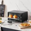 imageCOMFEE Toaster Oven Countertop Small Toaster Ovens Combo 4 slice Mini Oven for 9quot Pizza Compact Oven 2 Racks for Toast Bake Broil 950W Black CTOE101ABK4 Slice Black