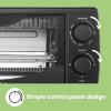 imageCOMFEE Toaster Oven Countertop Small Toaster Ovens Combo 4 slice Mini Oven for 9quot Pizza Compact Oven 2 Racks for Toast Bake Broil 950W Black CTOE101ABK4 Slice Black
