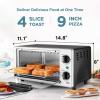 imageCOMFEE Toaster Oven Countertop Small Toaster Ovens Combo 4 slice Mini Oven for 9quot Pizza Compact Oven 2 Racks for Toast Bake Broil 950W Black CTOE101ABK4 Slice Slivery