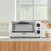 imageCOMFEE Toaster Oven Countertop Small Toaster Ovens Combo 4 slice Mini Oven for 9quot Pizza Compact Oven 2 Racks for Toast Bake Broil 950W Black CTOE101ABK4 Slice Slivery