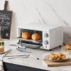 imageCOMFEE Toaster Oven Countertop Small Toaster Ovens Combo 4 slice Mini Oven for 9quot Pizza Compact Oven 2 Racks for Toast Bake Broil 950W Black CTOE101ABK4 Slice White