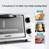 imageCOMFEE Toaster Oven Countertop Small Toaster Ovens Combo 4 slice Mini Oven for 9quot Pizza Compact Oven 2 Racks for Toast Bake Broil 950W Black CTOE101ABK4 Slice Slivery