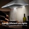 imageComfee CVP30W4AST 30 Inch DuctlessDucted Convertible Pyramid 350 CFM Wall Mount Vent Stainless Steel Kitchen 3 Speed Exhaust Fan 5Layer Aluminum Permanent Filters Two LED Lights Range Hood350 CFM Button Control