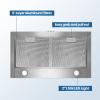 imageComfee CVP30W4AST 30 Inch DuctlessDucted Convertible Pyramid 350 CFM Wall Mount Vent Stainless Steel Kitchen 3 Speed Exhaust Fan 5Layer Aluminum Permanent Filters Two LED Lights Range Hood350 CFM Button Control