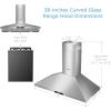 imageComfee CVP30W4AST 30 Inch DuctlessDucted Convertible Pyramid 350 CFM Wall Mount Vent Stainless Steel Kitchen 3 Speed Exhaust Fan 5Layer Aluminum Permanent Filters Two LED Lights Range Hood450 CFM Gesture Control