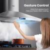 imageComfee CVP30W4AST 30 Inch DuctlessDucted Convertible Pyramid 350 CFM Wall Mount Vent Stainless Steel Kitchen 3 Speed Exhaust Fan 5Layer Aluminum Permanent Filters Two LED Lights Range Hood450 CFM Gesture Control