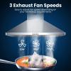 imageComfee CVP30W4AST 30 Inch DuctlessDucted Convertible Pyramid 350 CFM Wall Mount Vent Stainless Steel Kitchen 3 Speed Exhaust Fan 5Layer Aluminum Permanent Filters Two LED Lights Range Hood350 CFM Button Control