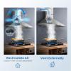 imageComfee CVP30W4AST 30 Inch DuctlessDucted Convertible Pyramid 350 CFM Wall Mount Vent Stainless Steel Kitchen 3 Speed Exhaust Fan 5Layer Aluminum Permanent Filters Two LED Lights Range Hood350 CFM Button Control