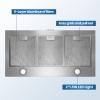 imageComfee CVP36W4AST 36 Inch DuctlessDucted Convertible Pyramid 350 CFM Wall Mount Vent Stainless Steel Kitchen 3 Speed Exhaust Fan 5Layer Aluminum Permanent Filters Two LED Lights Range HoodButton Control 350 CFM