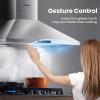 imageComfee CVP36W4AST 36 Inch DuctlessDucted Convertible Pyramid 350 CFM Wall Mount Vent Stainless Steel Kitchen 3 Speed Exhaust Fan 5Layer Aluminum Permanent Filters Two LED Lights Range HoodGesture Sensing Control