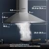 imageComfee CVP36W4AST 36 Inch DuctlessDucted Convertible Pyramid 350 CFM Wall Mount Vent Stainless Steel Kitchen 3 Speed Exhaust Fan 5Layer Aluminum Permanent Filters Two LED Lights Range HoodButton Control 350 CFM