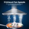 imageComfee CVP36W4AST 36 Inch DuctlessDucted Convertible Pyramid 350 CFM Wall Mount Vent Stainless Steel Kitchen 3 Speed Exhaust Fan 5Layer Aluminum Permanent Filters Two LED Lights Range HoodButton Control 350 CFM