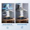 imageComfee CVP36W4AST 36 Inch DuctlessDucted Convertible Pyramid 350 CFM Wall Mount Vent Stainless Steel Kitchen 3 Speed Exhaust Fan 5Layer Aluminum Permanent Filters Two LED Lights Range HoodButton Control 350 CFM
