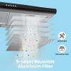 imageComfee Range Hood 30 Inch Ducted Ductless Vent Hood Durable Stainless Steel Kitchen Hood for Under Cabinet with 2 Reusable Filter 200 CFM 2 Speed Exhaust FanBlack