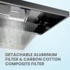 imageComfee Range Hood 30 Inch Ducted Ductless Vent Hood Durable Stainless Steel Kitchen Hood for Under Cabinet with 2 Reusable Filter 200 CFM 2 Speed Exhaust FanBlack