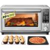 imageCOMFEE Toaster Oven Air Fryer FLASHWAVE UltraRapid Heat Technology Convection Toaster Oven Countertop with Bake Broil Roast 6 Slices Fits 12 Pizza 24QT 4 Accessories 1750W Stainless Steel