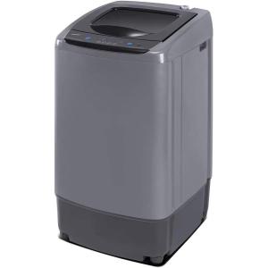 imageCOMFEE 16 Cuft Portable Washing Machine 11lbs Capacity Fully Automatic Compact Washer with Wheels 6 Wash Programs Laundry Drain Pump Ideal for Apartments RV Camping Magnetic GrayGray
