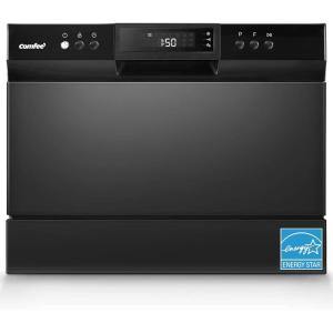 imageCOMFEE Countertop Dishwasher Energy Star Portable Dishwasher 6 Place Settings ampamp 8 Washing Programs Speed BabyCare ECOampamp Glass Dish Washer for Dorm RVampamp Apartment BlackWhole Black