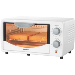 imageCOMFEE Toaster Oven Countertop Small Toaster Ovens Combo 4 slice Mini Oven for 9quot Pizza Compact Oven 2 Racks for Toast Bake Broil 950W Black CTOE101ABK4 Slice White