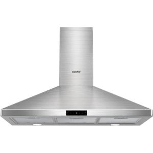 imageComfee CVP30W4AST 30 Inch DuctlessDucted Convertible Pyramid 350 CFM Wall Mount Vent Stainless Steel Kitchen 3 Speed Exhaust Fan 5Layer Aluminum Permanent Filters Two LED Lights Range Hood450 CFM Gesture Control