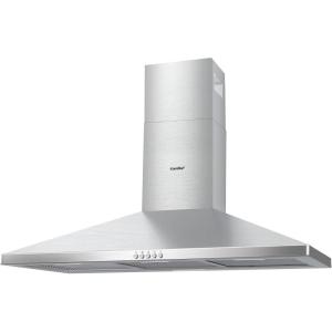 imageComfee CVP36W4AST 36 Inch DuctlessDucted Convertible Pyramid 350 CFM Wall Mount Vent Stainless Steel Kitchen 3 Speed Exhaust Fan 5Layer Aluminum Permanent Filters Two LED Lights Range HoodButton Control 350 CFM
