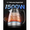 imageCOMFEE 17L Stainless Steel Electric Tea Kettle BPAFree Hot Water Kettle Electric with LED Light Auto ShutOff and BoilDry Protection 1500W Fast Boil Electric KettleTransparent Digital