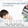 imageCOMFEE 17L Stainless Steel Electric Tea Kettle BPAFree Hot Water Kettle Electric with LED Light Auto ShutOff and BoilDry Protection 1500W Fast Boil Electric KettleSilver