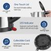 imageCOMFEE 17L Stainless Steel Electric Tea Kettle BPAFree Hot Water Kettle Electric with LED Light Auto ShutOff and BoilDry Protection 1500W Fast Boil Electric KettleSilver
