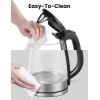 imageCOMFEE 17L Stainless Steel Electric Tea Kettle BPAFree Hot Water Kettle Electric with LED Light Auto ShutOff and BoilDry Protection 1500W Fast Boil Electric KettleBlack