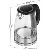 imageCOMFEE 17L Stainless Steel Electric Tea Kettle BPAFree Hot Water Kettle Electric with LED Light Auto ShutOff and BoilDry Protection 1500W Fast Boil Electric KettleBlack