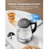 imageCOMFEE 17L Stainless Steel Electric Tea Kettle BPAFree Hot Water Kettle Electric with LED Light Auto ShutOff and BoilDry Protection 1500W Fast Boil Electric KettleTransparent Digital