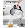 imageCOMFEE 17L Stainless Steel Electric Tea Kettle BPAFree Hot Water Kettle Electric with LED Light Auto ShutOff and BoilDry Protection 1500W Fast Boil Electric KettleBlack