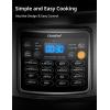 imageCOMFEE 9in1 Electric Pressure Cooker 13 Presets Instant Multi Cooker Olla de Presion Slow Cooker Rice Cooker Steamer Saut Yogurt Maker NonStick Pot 6 Quart Black AluminumStainless Steel