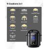 imageCOMFEE 9in1 Electric Pressure Cooker 13 Presets Instant Multi Cooker Olla de Presion Slow Cooker Rice Cooker Steamer Saut Yogurt Maker NonStick Pot 6 Quart Black AluminumBlack