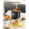 imageCOMFEE 9in1 Electric Pressure Cooker 13 Presets Instant Multi Cooker Olla de Presion Slow Cooker Rice Cooker Steamer Saut Yogurt Maker NonStick Pot 6 Quart Black AluminumBlack