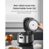 imageCOMFEE Compact Rice Cooker 8 Cups Cooked4 Cups Uncooked 9in1 Multi Cooker Fast Rice Maker Steam Brown Rice Grains Fuzzy Logic Technology Grey
