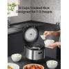 imageCOMFEE Compact Rice Cooker 8 Cups Cooked4 Cups Uncooked 9in1 Multi Cooker Fast Rice Maker Steam Brown Rice Grains Fuzzy Logic Technology Grey