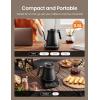 imageCOMFEE Gooseneck Electric Kettle with Temperature Control 3 Variable Presets 100 Stainless Steel 1500 Watt Powerful Quick Heating Portable Hot Water Kettle for Pour Over Coffee and Tea 06LBlack