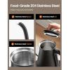 imageCOMFEE Gooseneck Electric Kettle with Temperature Control 3 Variable Presets 100 Stainless Steel 1500 Watt Powerful Quick Heating Portable Hot Water Kettle for Pour Over Coffee and Tea 06LBlack