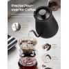 imageCOMFEE Gooseneck Electric Kettle with Temperature Control 3 Variable Presets 100 Stainless Steel 1500 Watt Powerful Quick Heating Portable Hot Water Kettle for Pour Over Coffee and Tea 06LBlack