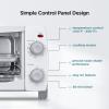 imageCOMFEE Mini 2Slice Toaster Oven Countertop toaster oven 2Knobs Easy to Control with Timer for Bake Broil Toast 1000W BlackWhite COB08AABK10 L