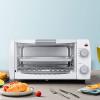 imageCOMFEE Mini 2Slice Toaster Oven Countertop toaster oven 2Knobs Easy to Control with Timer for Bake Broil Toast 1000W BlackWhite COB08AABK10 L