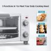 imageCOMFEE Mini 2Slice Toaster Oven Countertop toaster oven 2Knobs Easy to Control with Timer for Bake Broil Toast 1000W BlackWhite COB08AABK10 L