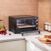 imageCOMFEE Mini 2Slice Toaster Oven Countertop toaster oven 2Knobs Easy to Control with Timer for Bake Broil Toast 1000W BlackWhite COB08AABK25 L
